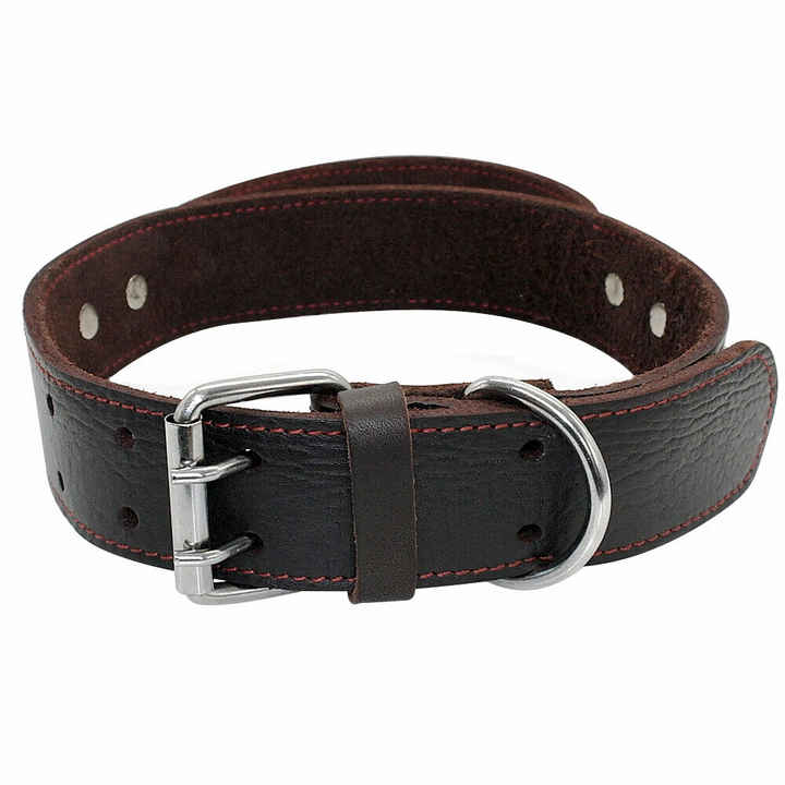 Leather Dog Collar for Small Medium Large Dog Adjustable Soft Breathable Leather Padded Pet Collar with Alloy Buckle Dog Collar
