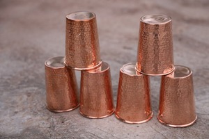 Hammered Copper Mug and Glass Set Barware for Restaurant Use - Product Image 4