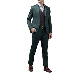 Último Oliva Elegante Botón de un solo pecho 3 piezas Deluxe Estilo clásico Caballero Elástico Moda Vestido oficial Traje Delgado - Product Image 1