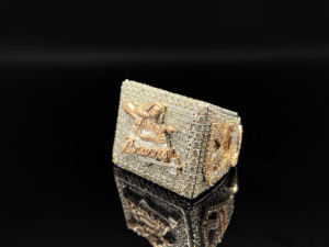 Moissanite Tester <b>Ring</b> 925 Silver Yellow Gold Plated Luxury Prong Setting - Product Image 2