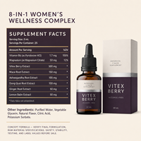 Complexe de soutien féminin 8-en-1 : Extrait de baies de Vitex, Maca et Citrate de Magnésium pour la ménopause et le bien-être du cycle – Gouttes ODM