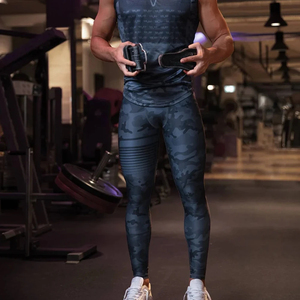 Leggings de sport pour hommes, compression, fitness, jogging, respirants, en coton/fibre de bambou, tricotés, prix bas, OEM - Product Image 6