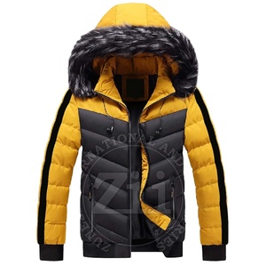 Professional Custom Made Slim Fit <b>Men</b> Puffer <b>Jacket</b> Canvas Winter Waterproof Hooded Casual Wear - Product Image 1