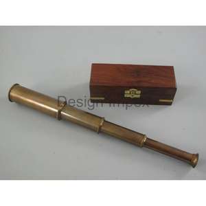 Télescope en or antique Articles de cadeaux promotionnels Boîte nautique avec logo personnalisé Télescope en laiton emballé Articles de décoration pour la maison - Product Image 6