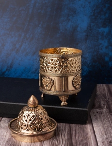 กล่องเก็บของอเนกประสงค์ดีไซน์แบบทิเบตทำจากกล่องเครื่องประดับโลหะทองเหลืองกล่องเก็บของทันสมัยของตกแต่งบ้านหรูหราเป็นที่ระลึกสีทอง - Product Image 2