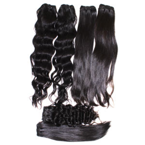 ผมแท้แบบ Remy สำหรับต่อผมลอนธรรมชาติแบบหลวมกระชับสองชั้น - Product Image 1