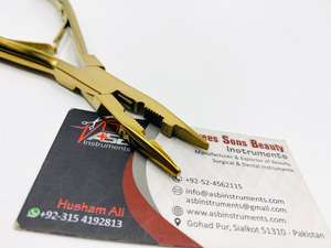 Alicates de extensión de cabello de micro anillo de acero inoxidable profesional chapado en oro ASB, herramienta de punta plana multifuncional con logotipo privado - Product Image 3