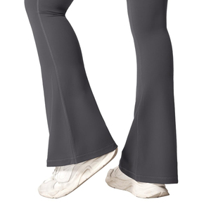 Women's High Waist Flare Pants Super Soft Durable <b>Brushed</b> Material <b>Boot</b> Cut Leggings Trousers for Summer Flat Front Canvas - Product Image 6