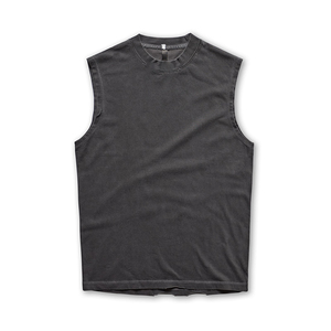 Vêtements de sport pour hommes Coton de haute qualité Chemises sans manches délavées à l'acide Gym Athletic Tank Top - Product Image 6