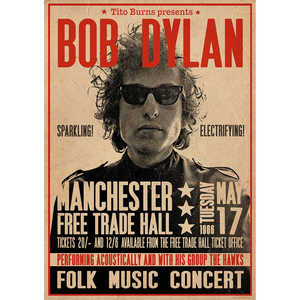 Affiche de Bob Dylan pour décoration murale, inspirée de Free Trade Hall Manchester - Product Image 1