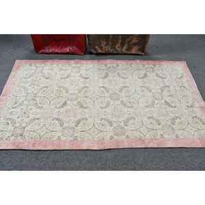 Tapis vintage rose Ikat de 3,7 x 6,8 pieds, tapis d'appoint vintage - Product Image 3
