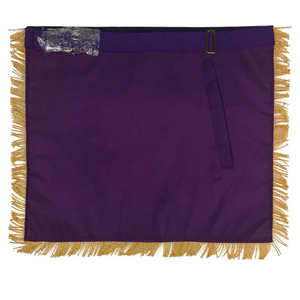 Tablier maçonnique personnalisé brodé, franges dorées, velours violet, insigne rectangulaire, style classique, à coudre, accessoire décoratif 2026 - Product Image 2