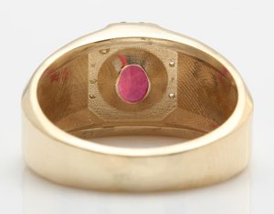 Solid 925 Sterling Silver Classic Design Wedding Band with <b>Ruby</b> Glass Filled Stone Engagement Men <b>Women</b> Wholesale Bulk Gift Idea - Product Image 5