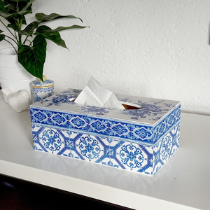 Boîte à mouchoirs en bois artisanal de luxe Meena Art |   Distributeur de serviettes décoratif élégant pour table et bureau - Product Image 1