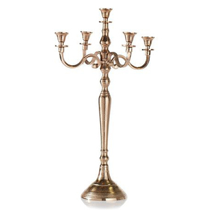 Décoration de table de mariage Candélabre à 5 bras Bougeoir fini argent Taille personnalisée Bougeoir en métal aluminium Meilleur prix - Product Image 4