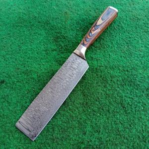 มีดหั่นเนื้อเหล็กดามัสกัสทำด้วยมือพร้อมด้ามไม้ pakka มีดทำครัวคุณภาพสูงออกแบบได้ตามต้องการ - Product Image 2