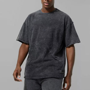 <b>high</b> quality wholesale streetwear acid washed blank black t shirt pullover heavyweight distress <b>tshirt</b> - Product Image 6