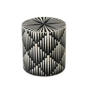 Handcrafted Exquisite Bone Inlay Drum End <b>Stool</b> Bone Inlay <b>Round</b> Shape End /Coffee /Side <b>Table</b> Modern Home Decorate Furniture - Product Image 1