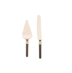 Juego de Servir Pastel con Mango de Aluminio, Cortador de Pastelería de Cobre y Cuchillo para Tartas para Bodas - Product Image 6