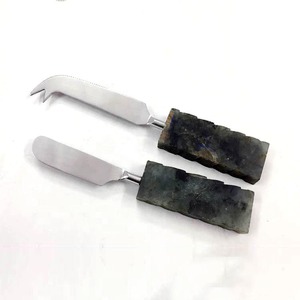 Juego para servir pasteles de acero inoxidable con mango de corte de diamante Juego para servir pasteles de boda de acero inoxidable Hoja plateada - Product Image 4