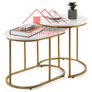 Meubles de table gigogne en métal fini golf 2025 pour table décorative dorée de salon - Product Image 6