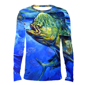 Camisa de rendimiento de pesca de lana de manga larga para hombre con sublimación de patrón de diseñador de bordado de serigrafía Digital DTF DTG - Product Image 1