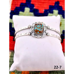 Southwest Handmade No.8 Fashion <b>Cuff</b> <b>Bracelet</b> Turquoise & Sterling <b>Silver</b> Elegant & Stylish - Product Image 3
