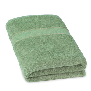 Serviette de Bain en Tissu Éponge Vert Menthe 500 GSM avec Broderie Personnalisée, Coton Durable 100*150, Logo Personnalisé, Couleur Unie, Techniques de Tissage 100% - Product Image 1