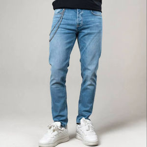 Jeans en denim pour homme, style décontracté, tissu durable |   Pantalon en jean bleu classique pour homme |   Vêtements pour hommes en gros - Product Image 1