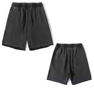 Workout <b>Gym</b> 100% Cotton Canvas Windproof Top Manufacturer Men's Outdoor Acid Sun Fade Robe String Vintage Distressed Wash <b>Shorts</b> - Product Image 4