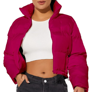 Wholesale Top Quality Custom Logo Polyester Nylon Winter Quilted <b>Jacket</b> <b>Women</b> <b>Cropped</b> <b>Puffer</b> <b>Jacket</b> New Design Casual Wear - Product Image 1
