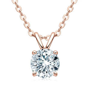 Colgante de Moissanita Sparkle Beyond Stardust en Oro Rosa, Blanco y Amarillo, una Colección de Collares con Dijes Atractivos - Product Image 3