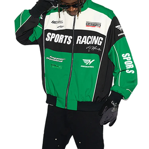 Vente en gros de nouveaux blousons bombardiers d'extérieur streetwear de haute qualité mode personnalisés blouson de course vintage moto motard unisexe - Product Image 4