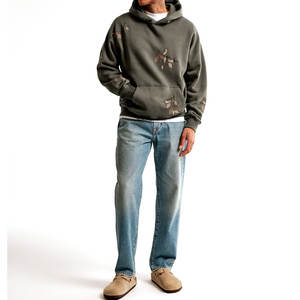 100% pull à capuche en coton biologique pour hommes pull tricoté brodé de haute qualité pour l'hiver Logo personnalisable - Product Image 1