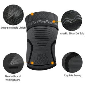 Kivotech สนับเข่าสำหรับเล่นกีฬาผ้านีโอพรีนอุปกรณ์ป้องกันสำหรับยกน้ำหนักพันผ้าพันแผลสายรัดเข่าระบายอากาศได้ - Product Image 2
