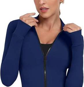 แจ็กเก็ตมีฮู้ดสั้นเข้ารูปแบบปรับแต่งได้สำหรับผู้หญิงแจ็กเก็ตกันหนาวหนามีซิปคอเต่า - Product Image 2