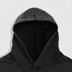 Sudadera con capucha extragrande con estampado personalizado de tendencia para hombre, sudadera informal de manga larga lavada con ácido y bordado 3D con hombros caídos - Product Image 3