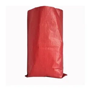 Economical Wholesale Customized Printing 50kg Empty Orange Polypropylene Woven Bags Flour Packing Bag