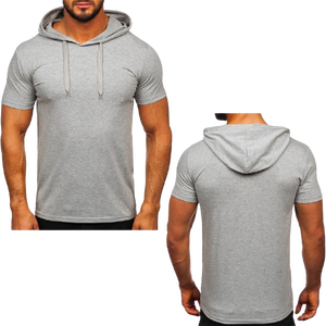 Sweat à capuche athlétique en molleton 100% coton pour homme, coupe ajustée, sans manches, pour la salle de sport, pour la saison d'automne - Product Image 4