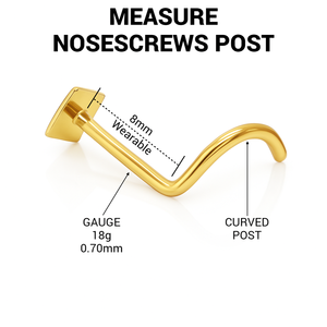 Suministro de fábrica 14K Real oro sólido nariz Stud 18G poste curvo diseño cuadrado plano hipoalergénico Piercing fino joyería al por mayor - Product Image 4