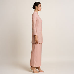 Ensemble Baju Kurung de style moderne vêtements musulmans traditionnels deux pièces - Product Image 2