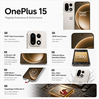 OnePlus 15 5G Version Globale Originale, Batterie Massif 7300 mAh, Écran LTPO 1.5K 165 Hz 6,7 pouces, Processeur Quad Core Snapdragon 8 Elite Gen 5