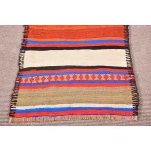 Turkish 2.5x9 ft <b>Rug</b>, <b>Runner</b> Vintage <b>Rug</b>, Orange Blue Polka dot <b>Rug</b> - Product Image 5