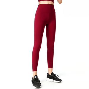 OEM personalizado de alta calidad gimnasio entrenamiento Leggings patrón sólido deporte Activewear 2 uds conjuntos mujeres Push pantalones de yoga elásticos - Product Image 5