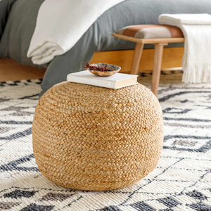 Pouf en jute naturel Pouf biologique écologique pour la décoration intérieure - Product Image 1