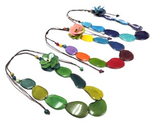 Handmade Cute Tagua Fashion Pendant <b>Necklace</b> Eco-Friendly <b>Statement</b> Jewelry with Vegetable Ivory Beads and Floral Designs - Product Image 1