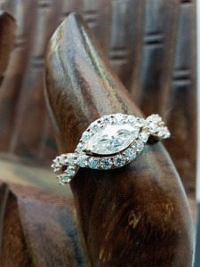Custom Fancy Solitaire VVS Diamond 925 Silver Engagement Wedding Ring Party Gifts for Women - Product Image 4