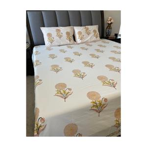 Cubrecama Azul Floral de 400 Hilos con Patrón Espiga, Certificado BCI, Peso Medio, para Decoración Festiva y Sostenible de Dormitorio Indio, Tamaño King - Product Image 2