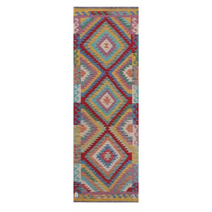 Alfombra Kilim de Maimana, Afganistán, 243 x 81 cm - Product Image 1