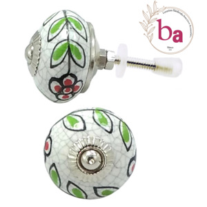 Tiradores de cerámica versátiles con flores craqueladas, tiradores de cajón pintados a mano para cocina, sala de estar, baño, Hotel, exterior - Product Image 1